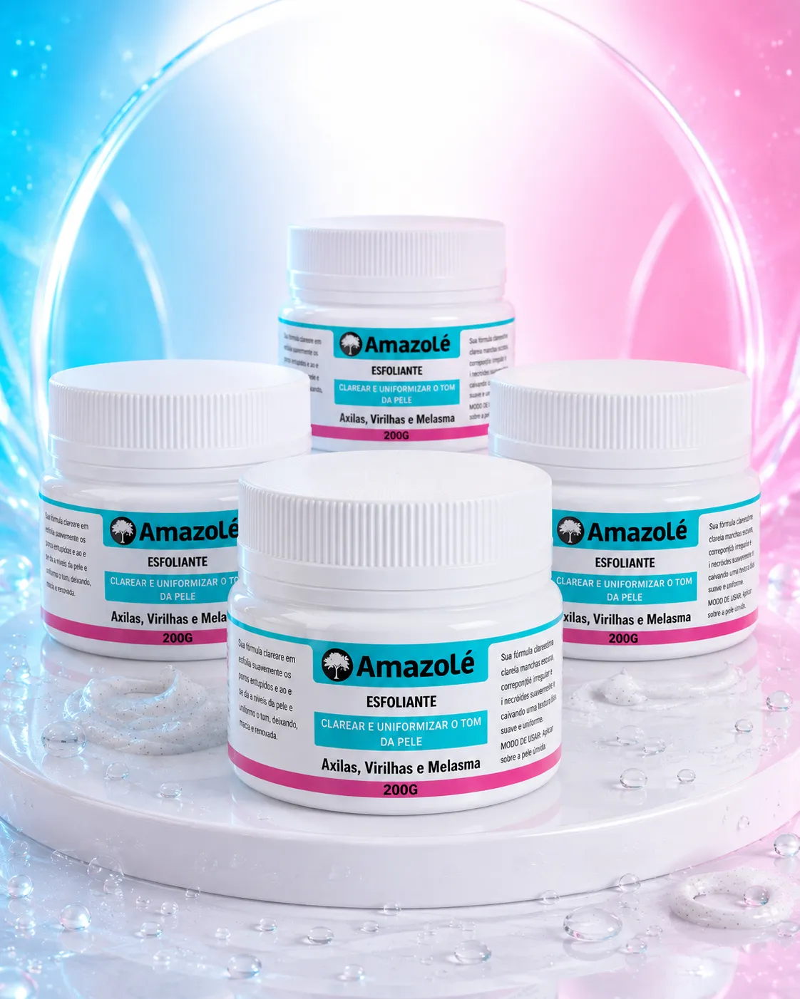 Kit com quatro unidades do Esfoliante Amazolé 200g