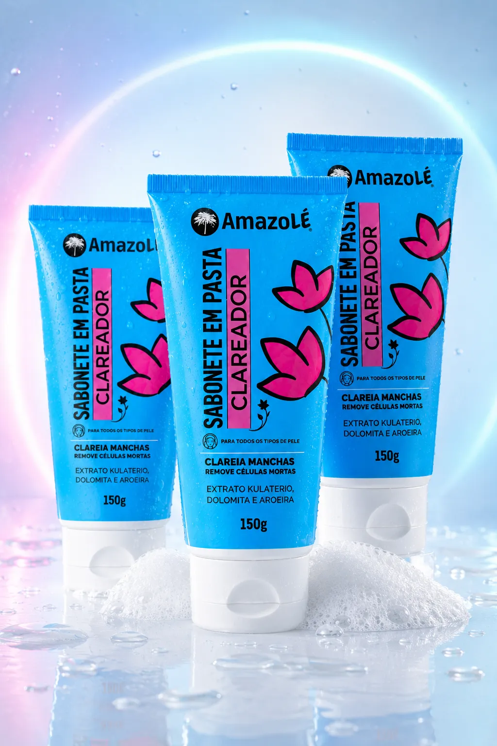 Kit com três unidades do Sabonete Clareador Amazolé